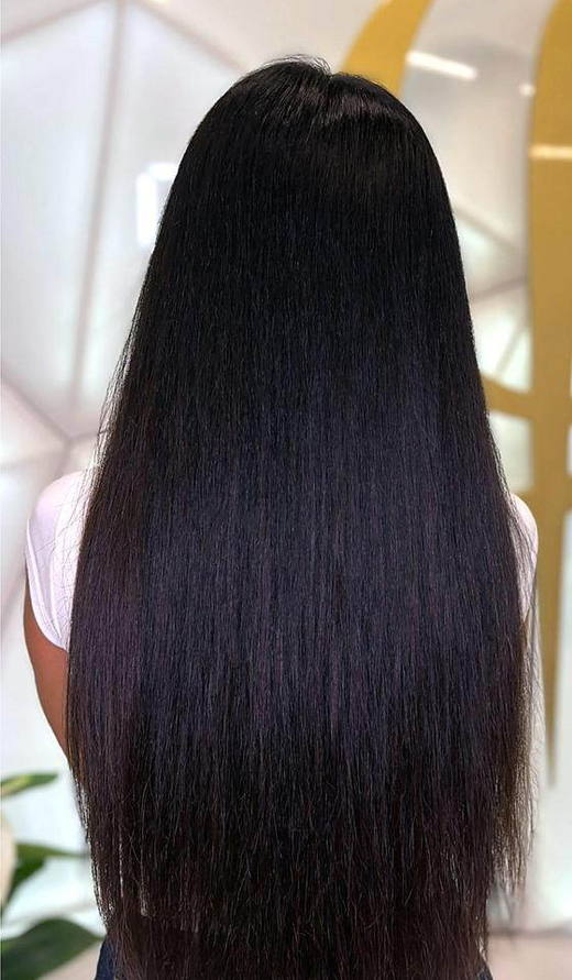 Black, lengthened after extensions