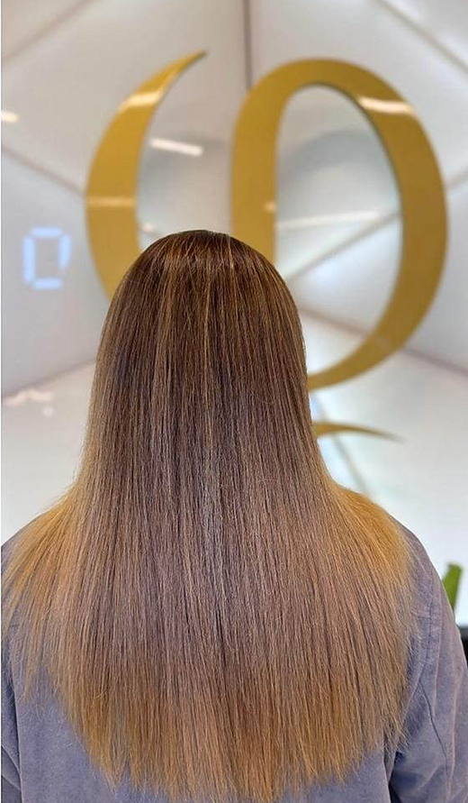 Blonde ombré before extensions at PhiStudio Dubai