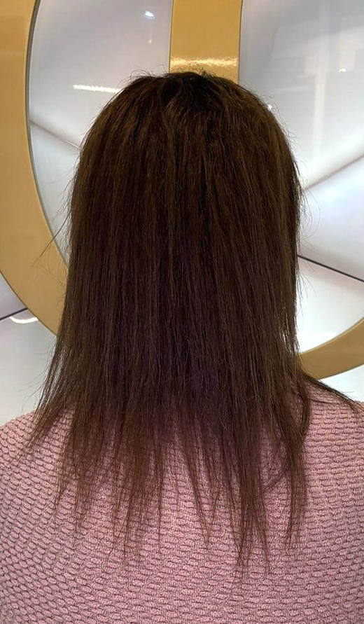 Chestnut, waved before extensions