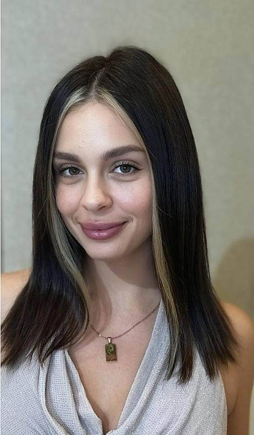 Money piece before extensions at PhiStudio Dubai