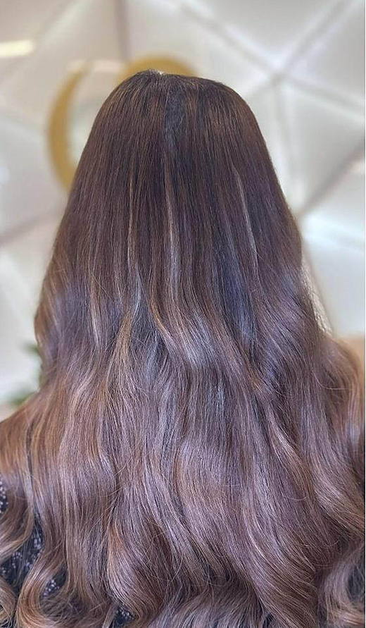 Mushroom balayage after extensions at PhiStudio Dubai