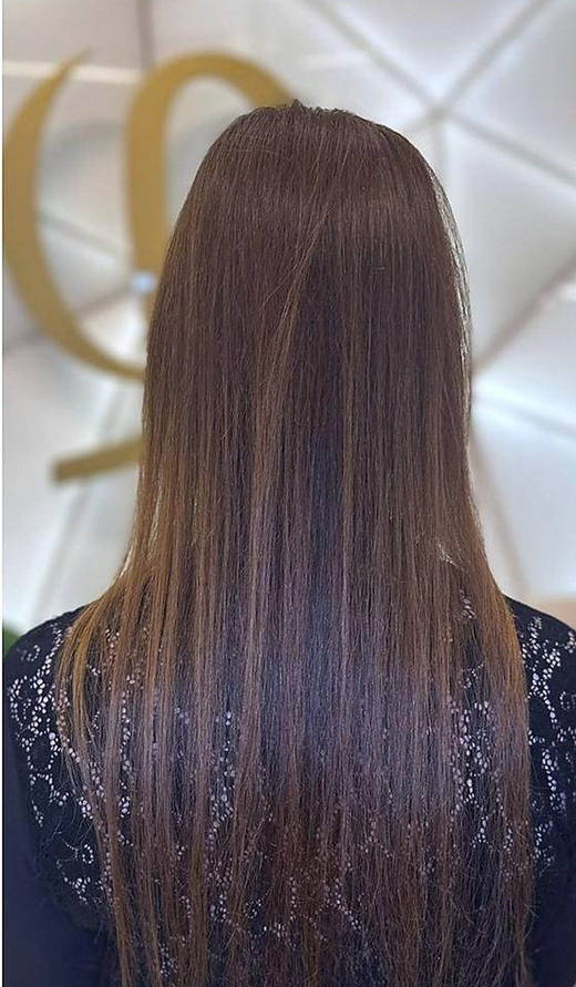 Mushroom balayage before extensions at PhiStudio Dubai