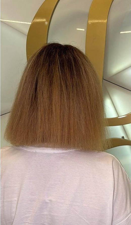 Strawberry length before extensions at PhiStudio Dubai